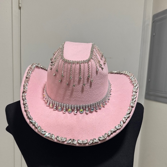 Pink Rhinestone Embellished Cowboy Hat - Picture 2 of 4